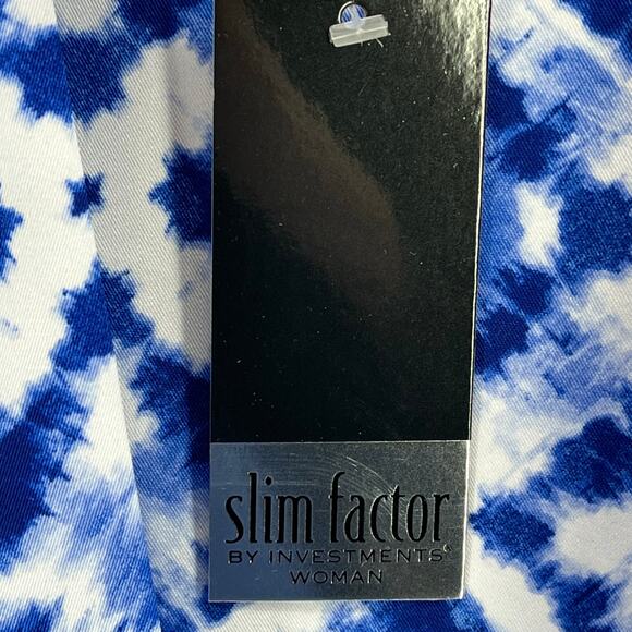 Slim Factor Investments Royal Blue Tie Dye Kimono Top Shirt Plus Size 2X - Picture 6 of 7